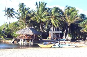un gruppo di barche su una spiaggia con palme di Lonely Beach Resort Tangalle a Tangalle