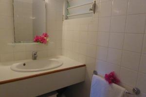 un bagno con lavandino e specchio di Résidence le Belvedere de Gissac a Sainte-Anne Altre 45 foto