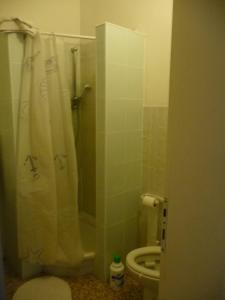 メストレにあるAppartamento Danieleのバスルーム(シャワー、トイレ付)