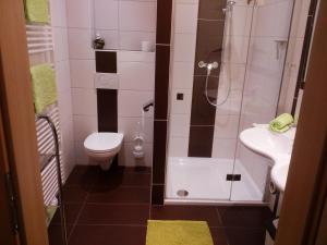 アイヒにあるAppartment Stroblhofのバスルーム(トイレ、シャワー、シンク付)