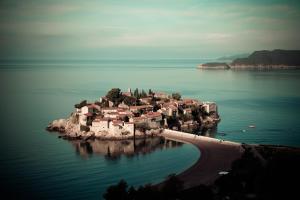 a small island in the middle of the water at Villa Edelweiss in Sveti Stefan