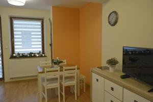 Televízia a/alebo spoločenská miestnosť v ubytovaní Apartament Akuratny Zakopane