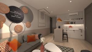 Kuchyň nebo kuchyňský kout v ubytování Great Living Apartments