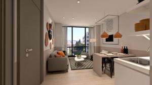 Kuchyň nebo kuchyňský kout v ubytování Great Living Apartments