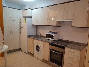 A kitchen or kitchenette at Apartamentos Olympia Center