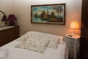 1 dormitorio con 1 cama y una pintura en la pared en Sommerville Court Motel Bed & Breakfast en Lucknow