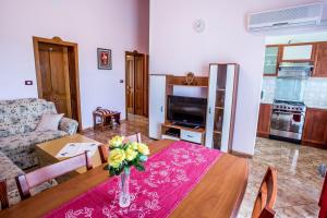 Televízia a/alebo spoločenská miestnosť v ubytovaní Villa Veli Vrh