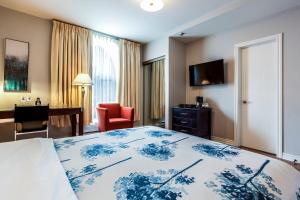 TV a/nebo společenská místnost v ubytování Auberge de La Fontaine
