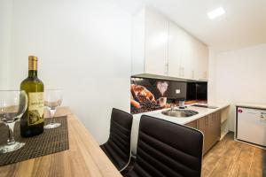 Kuchyň nebo kuchyňský kout v ubytování Studio apartman Centar