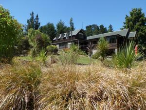 a house is seen behind some tall grass at Riverstone House in Geraldine
