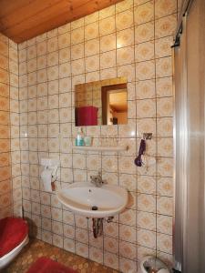 y baño con lavabo y espejo. en Gästehaus Vogl, en Bodenmais