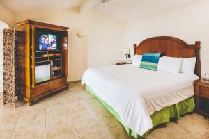 a bedroom with a bed and a television at Punta Pescadero Paradise Resort in Pescadero