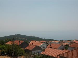 a view of a town with red roofs at Apartments Petrovic in Krimovice