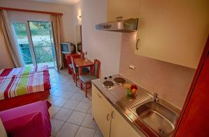 Kuchyň nebo kuchyňský kout v ubytování Rosemary Apartments & Rooms