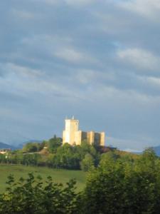 un gran edificio blanco en lo alto de un campo verde en Résidence Le Beau Site en Capvern