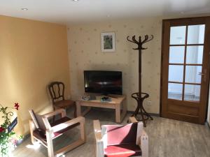TV a/nebo společenská místnost v ubytování Manoir le Bout du Pont