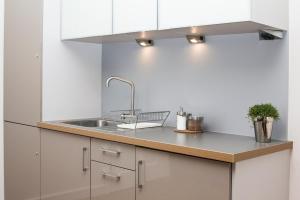 Kuchyň nebo kuchyňský kout v ubytování Apartamenty Duo