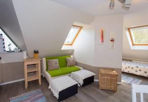 Ένα ή περισσότερα κρεβάτια σε δωμάτιο στο Ferienhaus am Museumshof