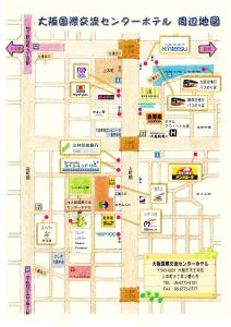 a floor plan of a building with street signs at Hotel International House Osaka in Osaka