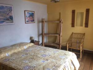 Un pat sau paturi într-o cameră la Posada Junco y Capuli
