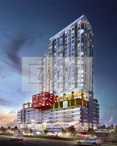 a rendering of a tall building with cars in front of it at Zayah Homestudio near Bukit Jalil / Mines in Seri Kembangan