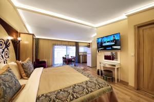 TV a/nebo společenská místnost v ubytování Katelya Hotel