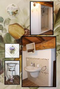 San GiustinoにあるLe Querce di Campolungoの浴室の異なる写真のコラージュ