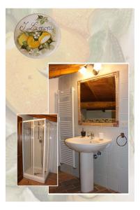 San GiustinoにあるLe Querce di Campolungoのバスルーム(洗面台、鏡付)