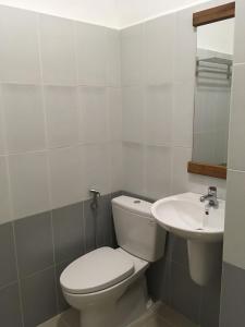 a bathroom with a toilet and a sink at The Alley Hostel in Nha Trang