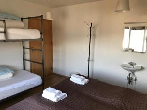 Katil dua tingkat atau katil-katil dua tingkat dalam bilik di Framtid Hostel