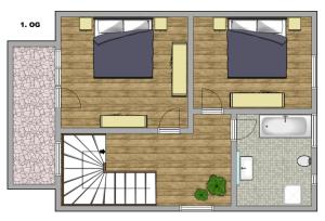 een plattegrond van een gebouw bij Alpenschloss in Garmisch-Partenkirchen