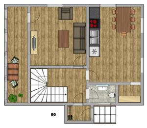 een plattegrond van een gebouw met bij Alpenschloss in Garmisch-Partenkirchen