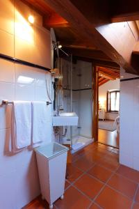 a bathroom with a sink and a toilet in a room at La Ermita de Deva in Deva