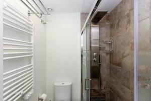a bathroom with a toilet and a shower at Book in Madrid - Cascorro Deluxe in Madrid