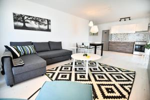 a living room with a couch and a table at Airport Residence 2 in Otopeni