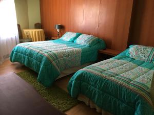 Cama ou camas em um quarto em Eco Hostal Offenbacher-Hof