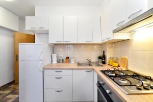 Kuchyňa alebo kuchynka v ubytovaní Block Apartment Maks + 15 fotografií