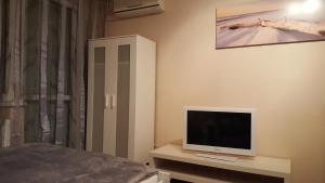 Televízia a/alebo spoločenská miestnosť v ubytovaní Liget Apartment, Terrace, Free Parking, AC