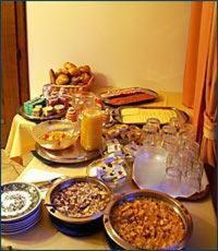Morgenmad for gæster der bor på Pension Bergfried
