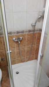 a shower with a hose in a bathroom at Apartments Penovic in Kotor