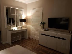Televízia a/alebo spoločenská miestnosť v ubytovaní Apartament Prestige & Sea Horyzont 613