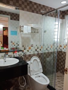 Koupelna v ubytování Binh An Hotel