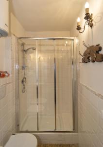 a bathroom with a shower with a toilet in it at B&B due Borghi 3 in Pisa