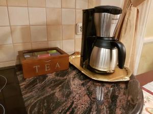 Zestaw do parzenia kawy i herbaty w obiekcie GoldStar Luxury Old Town Krakow Apartment