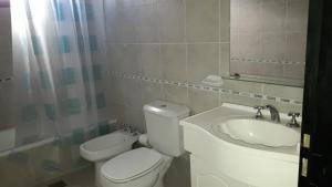 a bathroom with a toilet and a sink at Apartamento La Plata in La Plata