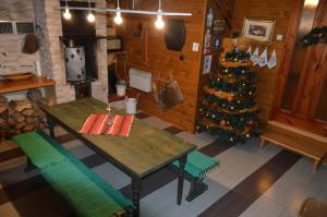 A seating area at Drevený raj