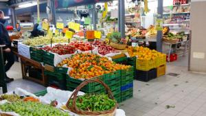 A supermarket or other shops at a vendégházakat or nearby