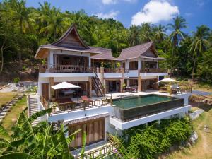 an aerial view of a villa with a swimming pool at Perfect View Pool Villa in Ko Tao
