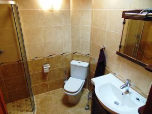 a bathroom with a toilet and a sink at Renllon in Lomo de Arico +28 photos
