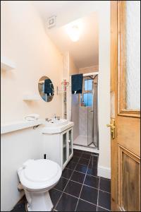 ダブリンにあるDrumcondra Junction Apartmentsのバスルーム(トイレ、洗面台、シャワー付)